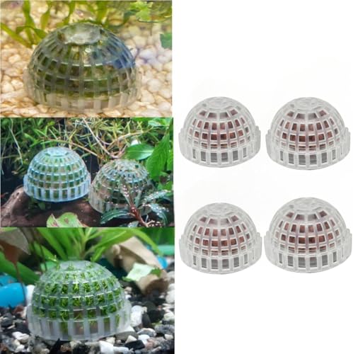 4 Pack Aquarium Moss Ball Shape Holder, Fish Tank Moss Ball Live Plants Shaping Filter Planter, Exotic Moss Accessory Decor Ornaments for Aquarium Shrimp Betta Fish Tank