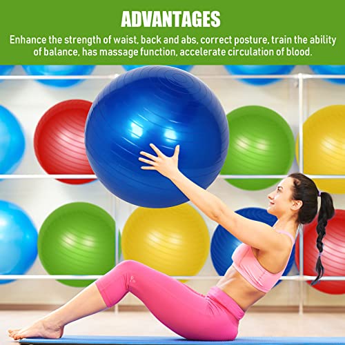 Leyndo 4 Pcs Yoga Exercise Ball Pilates Pregnancy Birthing Fitness Ball with Quick Pump Anti Burst for Improved Posture, Balance, Yoga, Pilates, Training, 4 Colors - size: 30 Inch