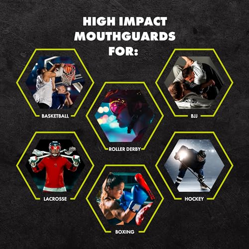 DAMAGE CONTROL High-Impact Sports Mouth Guard – DC Green 2.0 | Youth – Boil & Bite Fit, Sports Mouthguard for Boxing, Football, Hockey, Lacrosse & Basketball, Protects Lips, Jaw & Teeth