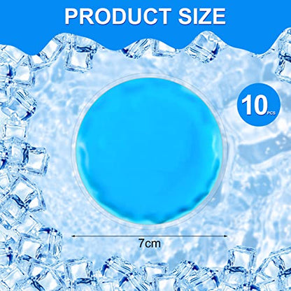 Reusable Ice Packs for Injuries, 10 Pack Round Ice Packs for Face, Gel Ice Pads Small Hot Cold Compress Ice Bag for Eyes After Surgery, Face, Wisdom Teeth, Breast Surgery, Blue - size: 2.75 Inch