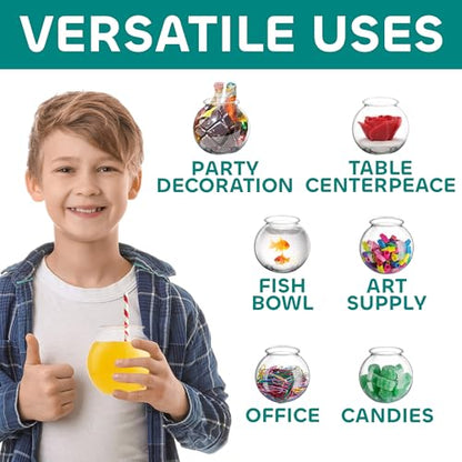 16 Oz Plastic Fish Bowls (12-Pack) Drink, Party & Decorative Ivy Bowls | BPA-Free Plastic Bowls for Candy Buffets, Carnival Games, Prize Tables, Centerpieces, Crafts & Event Displays - size: 12 Count (Pack of 1)