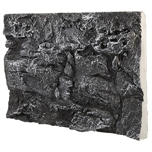 Kisangel 3D Rock Terrarium Background Board, 17.7x11.8 in for Reptile Tank - color: Dark Grey
