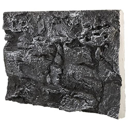Kisangel 3D Rock Terrarium Background Board, 17.7x11.8 in for Reptile Tank - color: Dark Grey