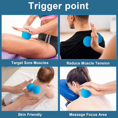 Aegero Peanut Massage Ball-Double Lacrosse Massage Ball, Mobility Ball for Myofascial Release,Yoga Therapy,Trigger Point Therapy,Muscle Knots and Acupoint Massage (Blue Firm Ball) - color: Blue