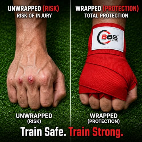 Busy Bee Sports Boxing Hand Wraps - color: Red