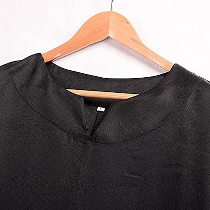 BLESSUME Medieval Wicca Pagan Ritual Robe with Belt - color: Black, size: X-Large