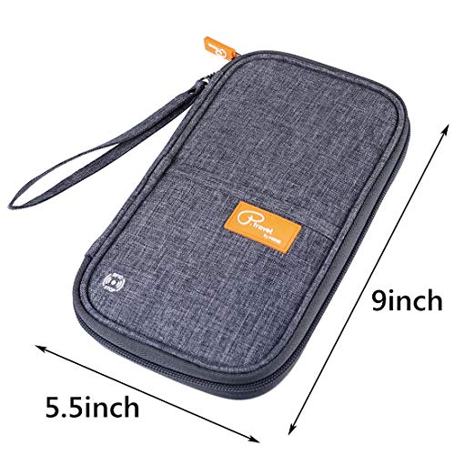 VanFn RFID Travel Passport Wallet, Family Passport Holder, Trip Document Organizer P.Travel Series (Grey) - color: Grey