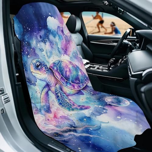 Sea Turtle Print Towel Automotive Seat Covers Jellyfish Print Athletic Towels for Car Seats with Storage Bag Absorbent Microfiber Towels Universal Fit Truck Sedan SUV - color: Blue-Sea Turtle Jellyfish