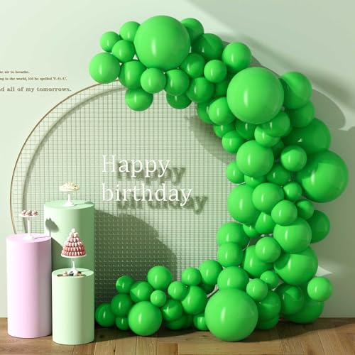 DECOCKRAT 130PCS Green Balloons, Latex Balloons Different Sizes 18/12/10/5 Inch, Helium Balloons with Ribbon, Party Balloon Set for Birthday Wedding Graduation Anniversary Baby Shower Decorations. - color: 16 Green