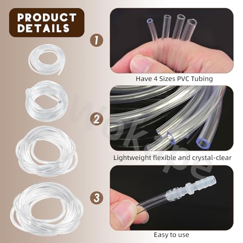 24PCS Hose Barb Fitting Assortment with 37.92ft Clear PVC Tubing Hose(1/12" 1/8" 5/32" 3/16" ID), Plastic Reducer Fittings(1/16" 3/32" 1/8" 5/32" 3/16" 13/64" ID),Tube Set for Home Repair Water - style: Style 3