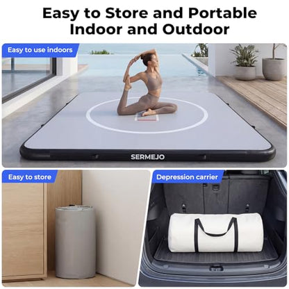 Wrestling Mat Inflatable 10x10 FT Flodable Jiu Jitsu Mats Portable 4” for Home Training, BJJ, MMA, Grappling, Judo, Martial Art, Boxing Indoor Outdoor