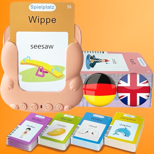 Bilingual Talking Flash Cards for Kids - Test Mode, German - color: German