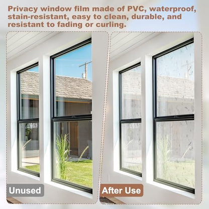 uxcell Window Privacy Film, 39.4 x 7.9 Inch Frosted Glass Window Film, Static Cling Non-Adhesive Reusable Door Coverings 3D Flower Pattern for Bathroom Home Living Room, Clear - size: 39.4 x 7.9 Inch