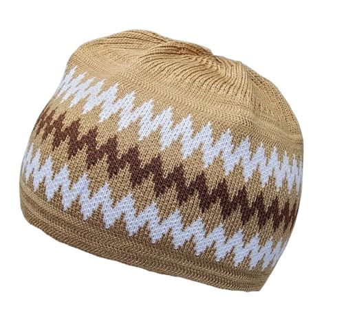 Set 4 Kufi Hat for Men Muslim AMN-225 Beanie Skull Cap Islam Taqiyah Takke Gift - color: Color Set 1