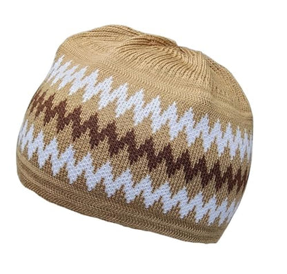 Set 4 Kufi Hat for Men Muslim AMN-225 Beanie Skull Cap Islam Taqiyah Takke Gift - color: Color Set 1