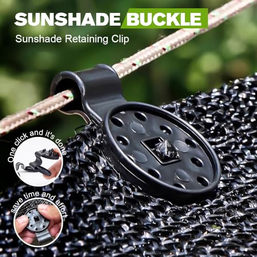 2026 New Shade Cloth Clips, Heavy Duty Lock Grip Tarp Clamps Clips for Sunshade Netting, Shade Cloth Gripper Clips, Sun Shade Locking Clips for Mesh Bird-Proof Garden Agricultural Nets (20, Black)