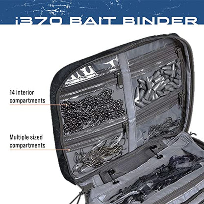 FROGG TOGGS Bait Binder, Fishing Tackle and Bait Storage, Salt Water Resistant Soft Sided Tackle Bag, Blue, i370