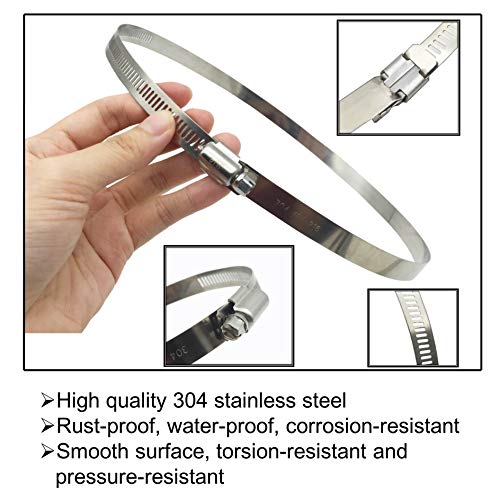 5" Adjustable 304 Stainless Steel Duct Clamps Hose Clamp Pipe Clamp Air Ducting Clamp worm drive hose clamps (4Pcs, 118mm-140mm) | 4Pcs 118mm-140mm Hose Pipe Clamps Air Ducting Clamp Worm Drive Hose Clamp for Ventilation Pipe Exhaust Hose - size: 5" -4Pcs