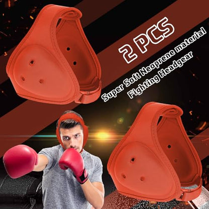 Jerify 2 Pcs Wrestling Headgear for Kids Youth Soft Grappling Headgear Wrestling Adjustable Ear Head Guard Protective(Orange) - color: orange