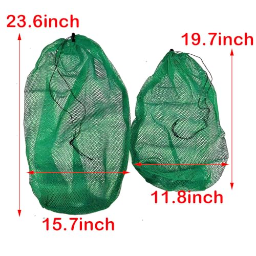 Portable Fishing Net Bag Drawstring Fishing Net Nylon Mesh Fishing Bag Fishing Storage Bag (23.6x15.7inch) - size: 23.6x15.7inch