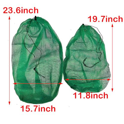 Portable Fishing Net Bag Drawstring Fishing Net Nylon Mesh Fishing Bag Fishing Storage Bag (23.6x15.7inch) - size: 23.6x15.7inch