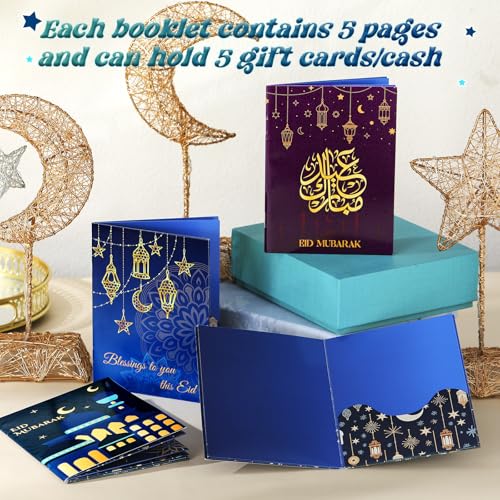 AmazingSpark 4 Set Ramadan Gift Card Booklet for Cash Mubarak Cardboard Money Holder Book Ramadan Gift Decorations Islamic Muslim Money Card Sleeve Party Favor for Eid Al-Fitr or Eid Al-Adha - style: Ramadan