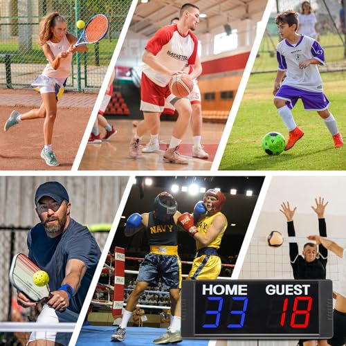 M METERXITY Scoreboard Score Keeper, Portable Scoreboard Count Clock Wall Clock with Remote Apply to Indoor Sports Gym Game