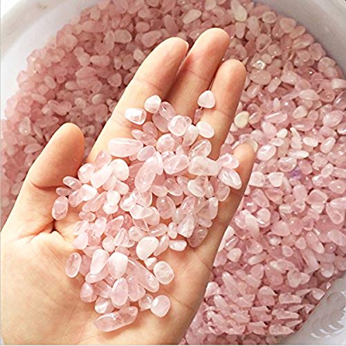 WAYBER Natural Crushed Rose Quartz Pink Crystal Decorative Stones, 2 Pounds | Toxin-Free, Fade-Resistant, Ideal for Reiki Healing, DIY Crafts, Vase Filler, Aquarium & Bonsai Decoration - color: Pink, size: 2 Pounds