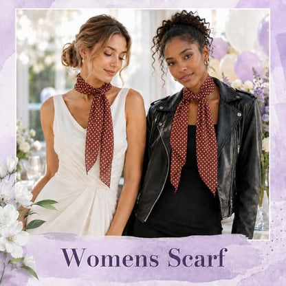 Polka Dot Scarf for Women, Chiffon Womens Scarves for Travel Date - color: Burgundy