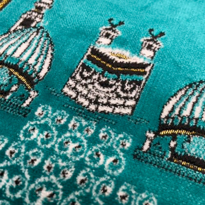 Modefa Islamic Turkish Velvet Prayer Rug Small Child Toddler Namaz Sajjadah Janamaz Kb (Teal) - color: Teal