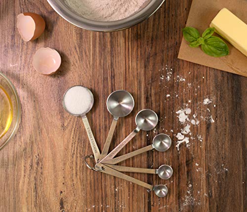 Mrs. Anderson’s Baking Measuring Spoons, 6-Piece Set, Heavyweight 18/8 Stainless Steel - style: Measuring Spoons, 6-Piece Set