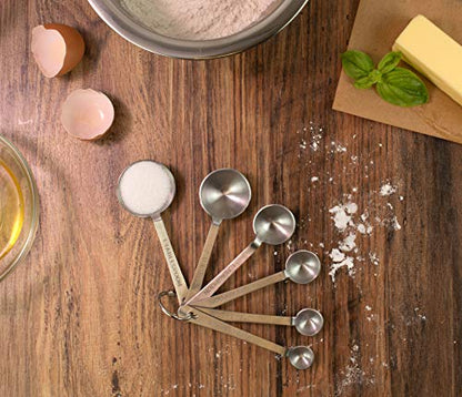 Mrs. Anderson’s Baking Measuring Spoons, 6-Piece Set, Heavyweight 18/8 Stainless Steel - style: Measuring Spoons, 6-Piece Set
