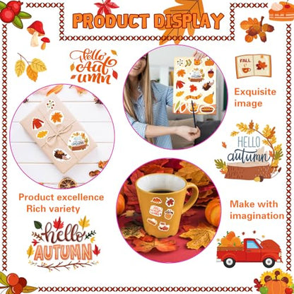 576 PCS Fall Stickers, Hello Autumn Stickers, Thanksgiving Games for Kids - style: Fall