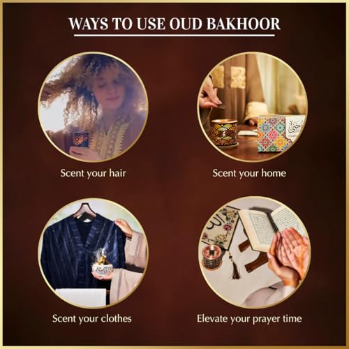 Oud Bakhoor Variety Box & Burner by Dukhni | Arabian Oudh Incense Set with Candle Incense Burner| 20 pcs Arabic bukhoor Incense Bricks, 10 Mixed scents | Islamic, Eid & Ramadan Gifts | Home Fragrance