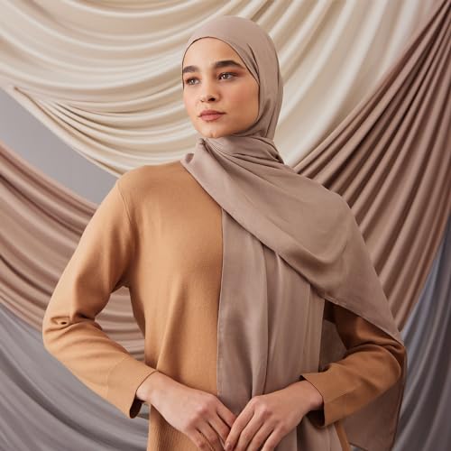 Modest Summer Woven Hijab | Premium Lightweight, Soft Touch Hijab for Women - color: Warm Sand