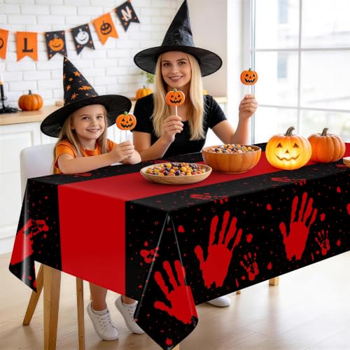 Childom 3 Pack Halloween Tablecloth Rectangle Table,Halloween Decorations - color: Halloween Black