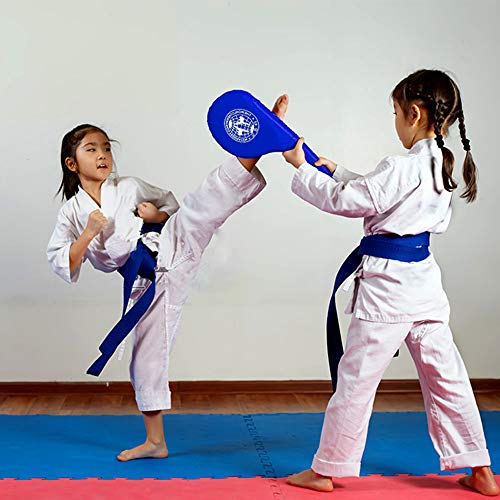 2 Pack Taekwondo Kick Pads, Durable Kicking Target Pads for TKD Karate Martial Arts Strike Kickboxing Training Muay Thai MMA Fight Gear - color: BLUE [1 Pair]