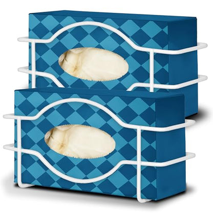 Stock Your Home (White Metal Single Gloves Dispenser (2 Pack) Tissue Box Shelf, Glove Box Holder Wall Mount, For Kitchen, Cleaning Closet, Lab, Exam, Office - size: 2 Count, style: Single Stack