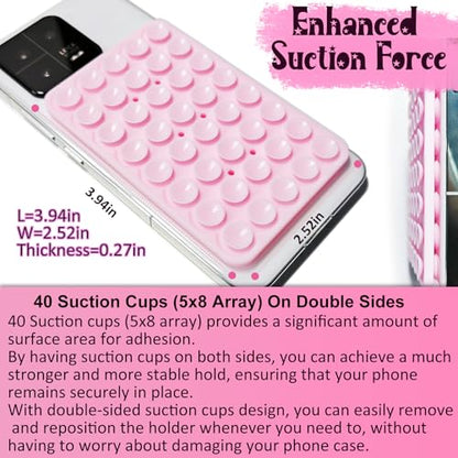 JingJinYY Anteel 2 Pack Double Sided Silicone Suction Cup Phone Case Mount, Hands-Free Strong Grip Silicon Phone Holder for Selfies and Videos, Non Slip Phone Accessories (Lavender) - color: Lavender