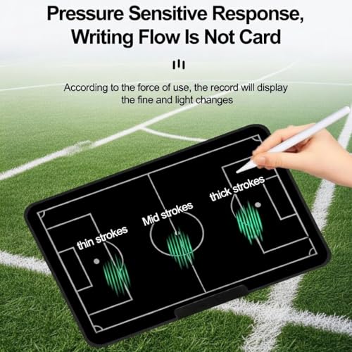 16“Double Side LCD Coaching Board Football Tactics Board | Double Side Use,One-Touch Erase Lock,Includes Stylus Pen,9.4 inch x 13.4 inch screen