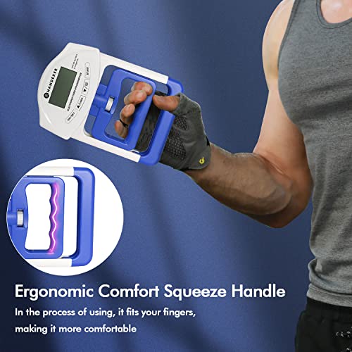 Grip Strength Tester, Digital Hand Dynamometer FDA Registered with Backlit LCD for Grip Strength Testing and Training
