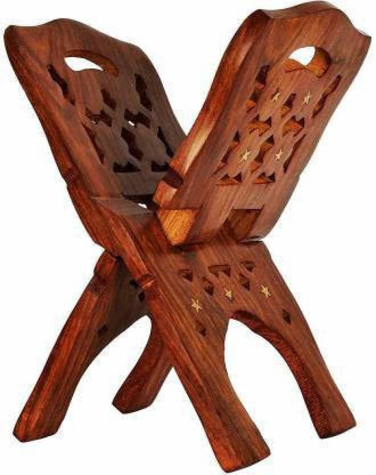 Generic Pooja Book Stand Book Reading Stand/Wooden Brown Rehal Handmade/Sheesham Premium Geeta/Quran/Bible/Ramayana Holy Book Stand/Book Holder Wooden Brown Rehal (Pack of 1)