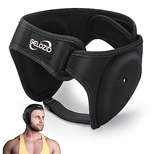 Gelozid Adjustable Wrestling Headgear for BJJ, MMA Grappling and Training, Ear Guard and Cauliflower Protection Helmet - color: Black