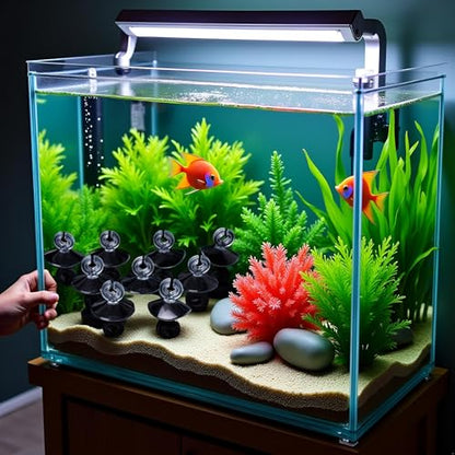 10 Pcs Transparent Aquarium Suction Cup, Plastic Sucker with Clips Fish for Tank Pipe Hose Tube Holder Fish Tank Suction Cups Aquarium Air Pump Accessories (1.2in)