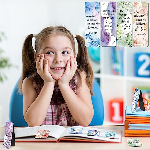 Chinco 30 Pcs Magnetic Bookmarks Christian Bookmarks Bulk Bible Verse Inspirational Scripture Page Clips for Women, Childrens, Kids, Teachers, Mothers Day, Church Supplies, School Gifts (Floral) - style: Floral