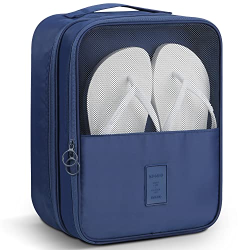 Mossio Shoe Bag Holds 3 Pair of Shoes for Travel and Daily Use Storage Pouch - color: Dark Blue