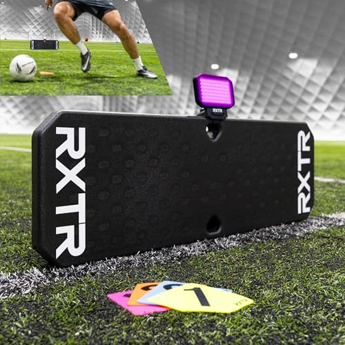 RXTR QuickPlay Pro Coach Soccer Rebounder Board & Smart Reaction Light | Tracks score live, Pre-programmed drills & tests, No app needed, Multi-unit pairing, Builds speed & reflexes, Rechargeable