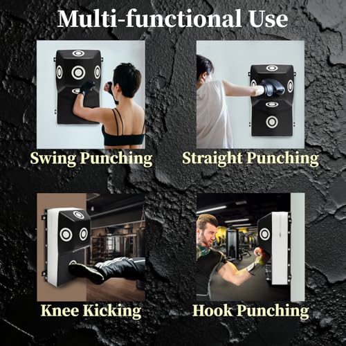 Wall Boxing Punching Pad, Wall Mount Uppercut Boxing Heavy Bag - color: White+Black