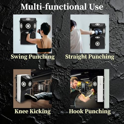 Wall Boxing Punching Pad, Wall Mount Uppercut Boxing Heavy Bag - color: White+Black