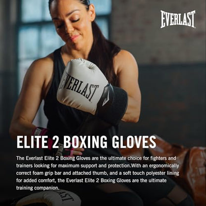 Everlast Elite 2 Boxing Gloves - color: Red, size: 14 oz